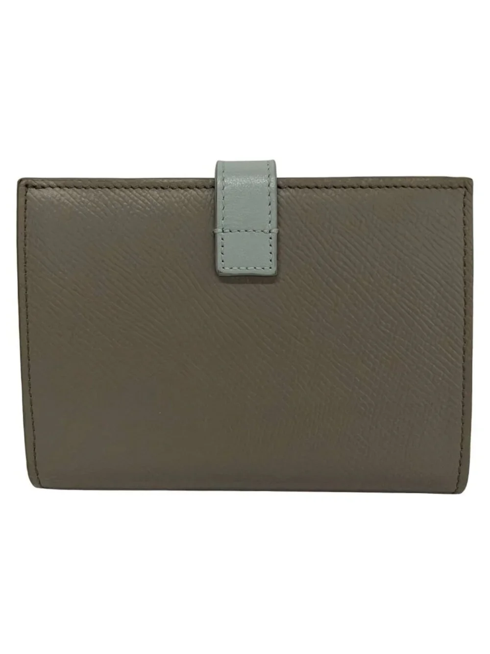 Celine Bifold Wallet Strap Medium Multi Function Gray Beige Light Blue Leather
